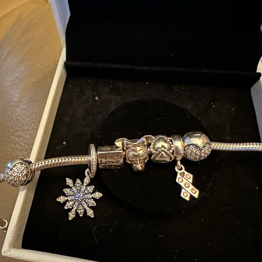 Pandora Silver Bracelet with Snowflake Charm - Picture 2 of 2
